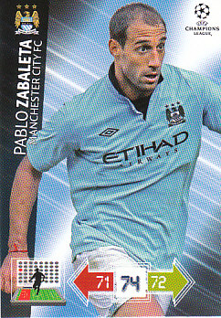 Pablo Zabaleta Manchester City 2012/13 Panini Adrenalyn XL CL #122